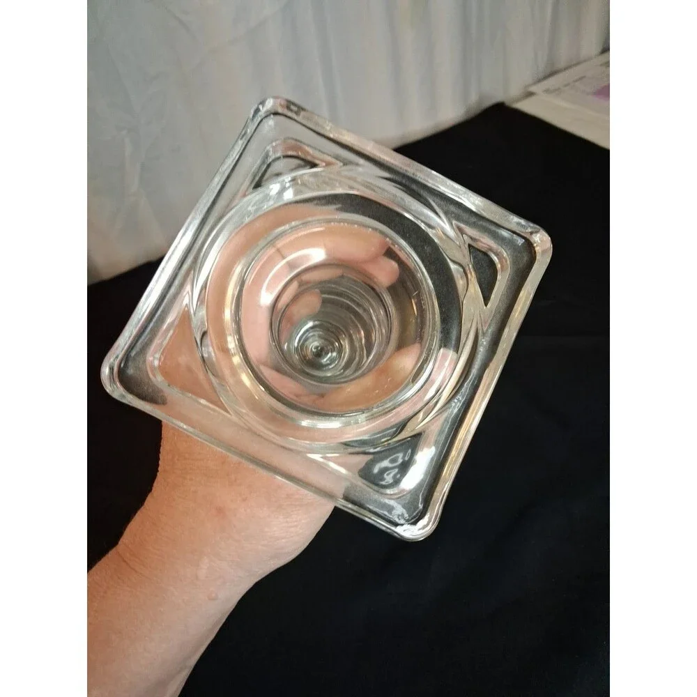 Candle Holder, Crystal Clear Glass 8